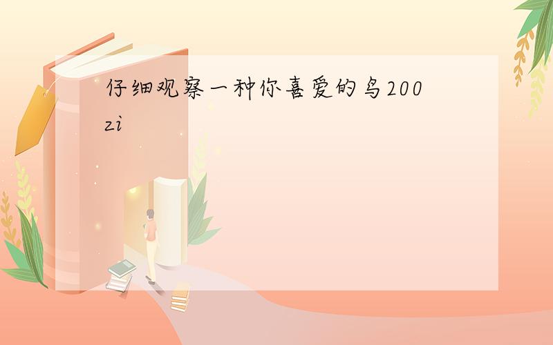 仔细观察一种你喜爱的鸟200zi