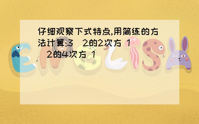 仔细观察下式特点,用简练的方法计算:3(2的2次方 1)(2的4次方 1)