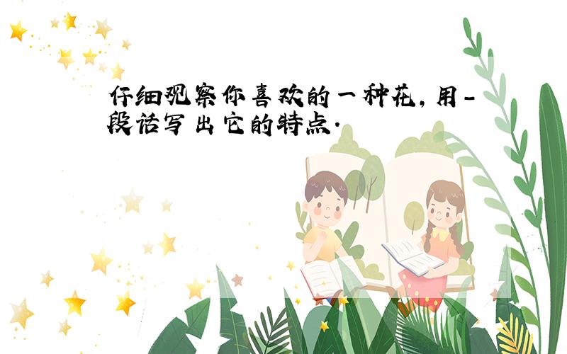 仔细观察你喜欢的一种花,用-段话写出它的特点.