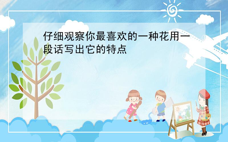 仔细观察你最喜欢的一种花用一段话写出它的特点