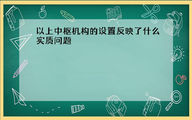 以上中枢机构的设置反映了什么实质问题