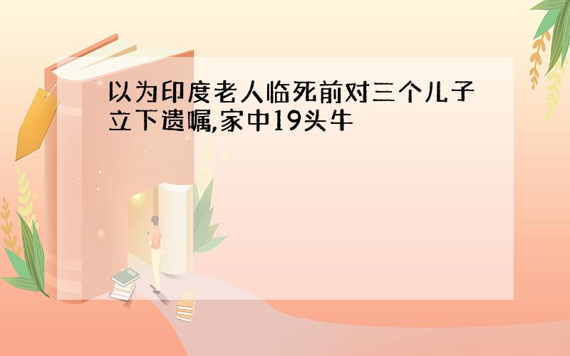 以为印度老人临死前对三个儿子立下遗嘱,家中19头牛