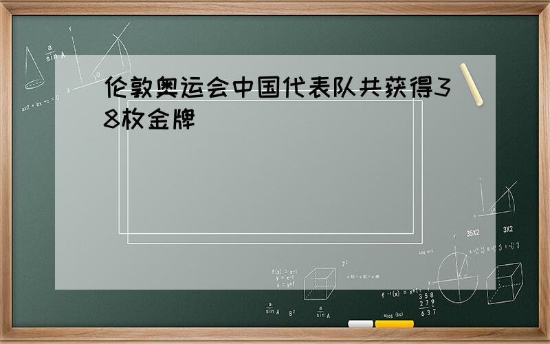 伦敦奥运会中国代表队共获得38枚金牌