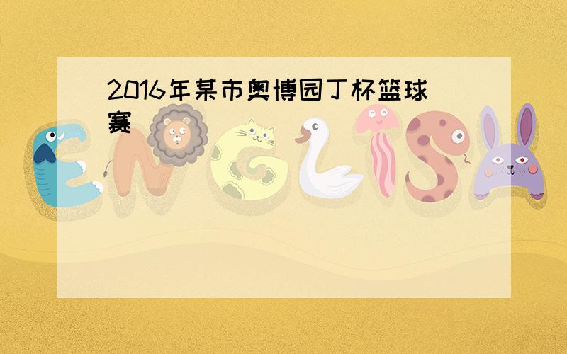 2016年某市奥博园丁杯篮球赛