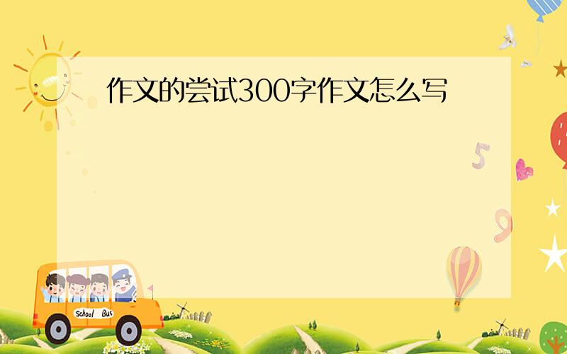 作文的尝试300字作文怎么写