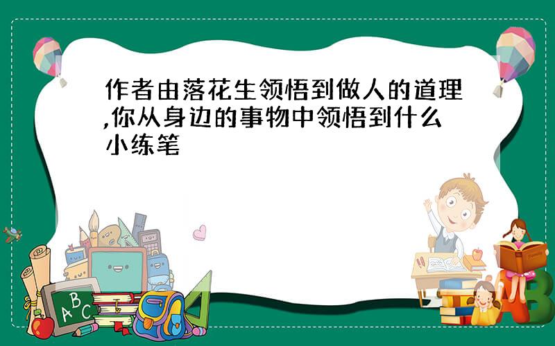 作者由落花生领悟到做人的道理,你从身边的事物中领悟到什么小练笔