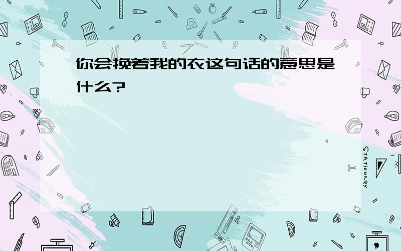 你会挽着我的衣这句话的意思是什么?