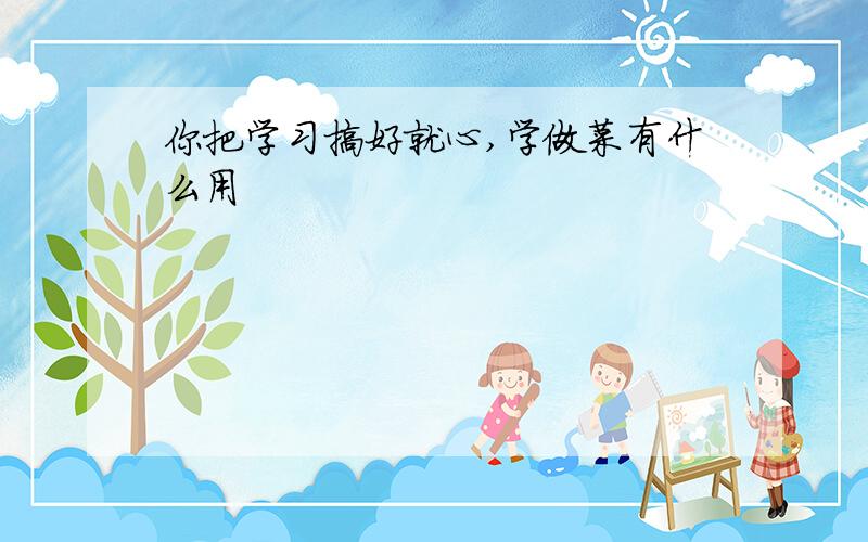 你把学习搞好就心,学做菜有什么用