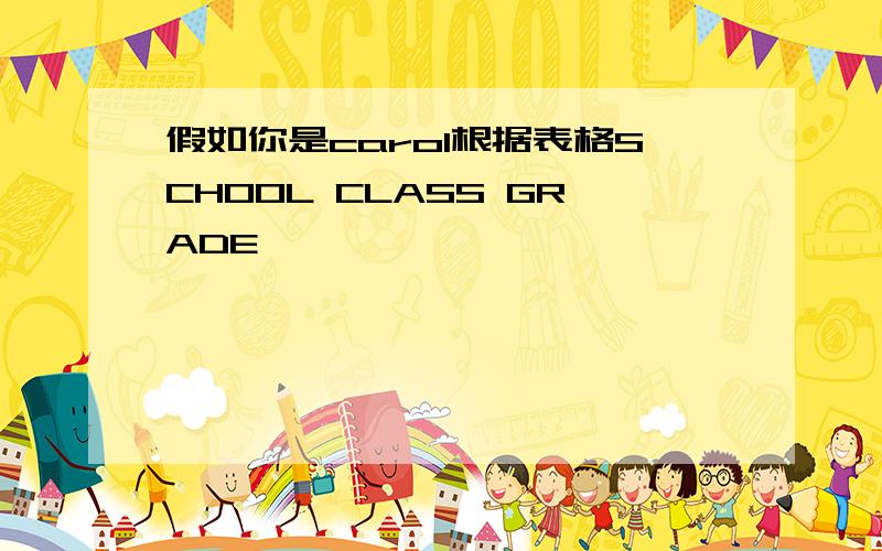 假如你是carol根据表格SCHOOL CLASS GRADE