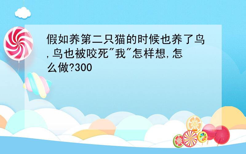 假如养第二只猫的时候也养了鸟,鸟也被咬死"我"怎样想,怎么做?300