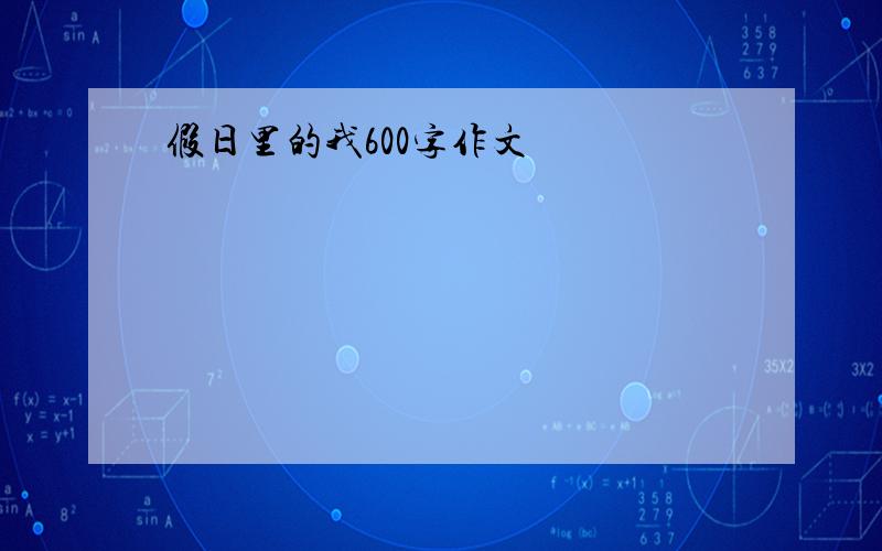 假日里的我600字作文