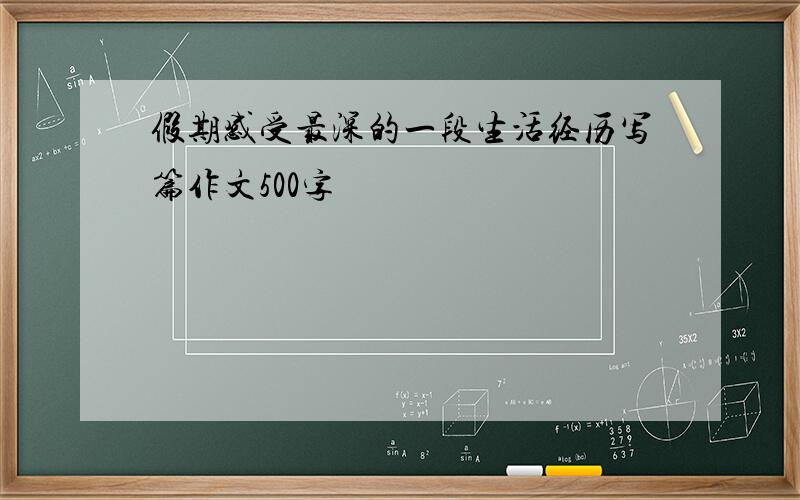 假期感受最深的一段生活经历写篇作文500字