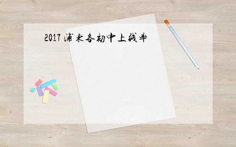 2017 浦东各初中上线率