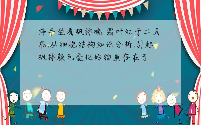 停车坐看枫林晚 霜叶红于二月花,从细胞结构知识分析,引起枫林颜色变化的物质存在于