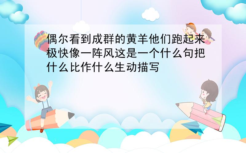 偶尔看到成群的黄羊他们跑起来极快像一阵风这是一个什么句把什么比作什么生动描写