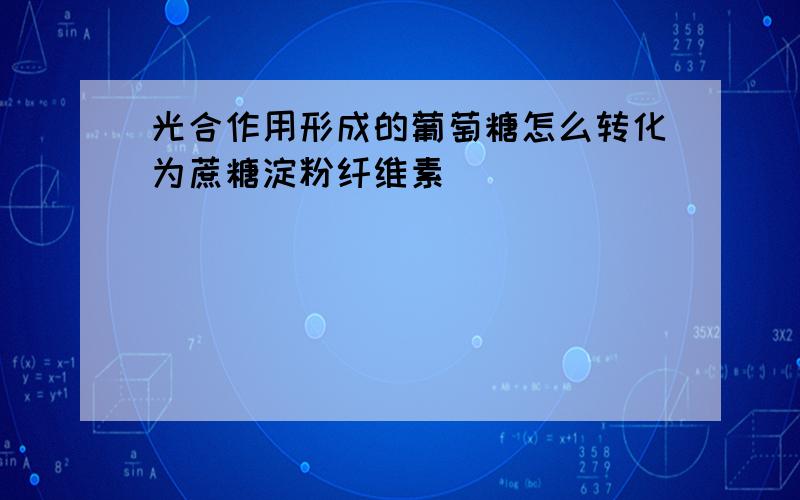 光合作用形成的葡萄糖怎么转化为蔗糖淀粉纤维素