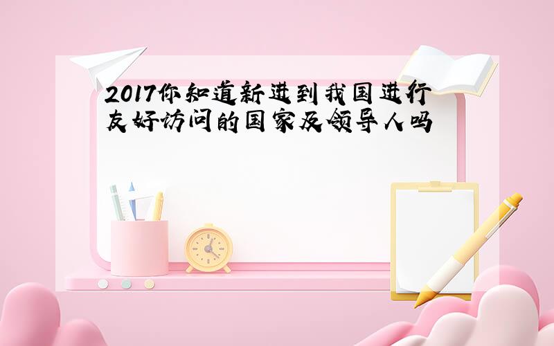 2017你知道新进到我国进行友好访问的国家及领导人吗