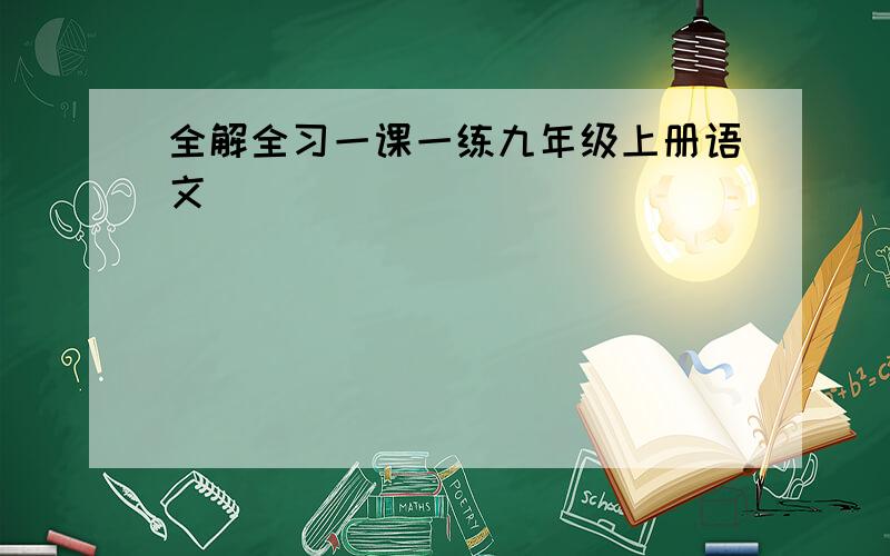 全解全习一课一练九年级上册语文