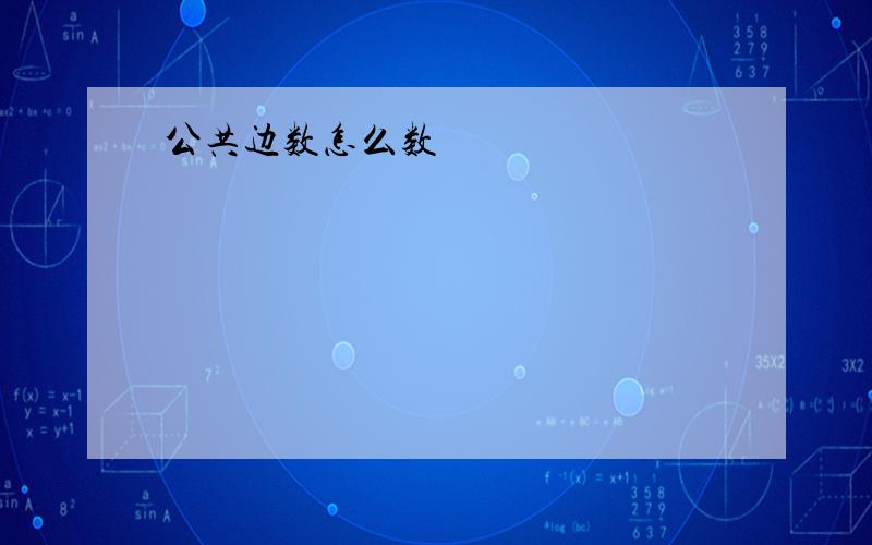 公共边数怎么数