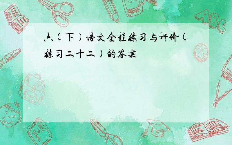 六(下)语文全程练习与评价(练习二十二)的答案