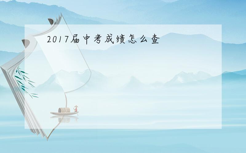 2017届中考成绩怎么查