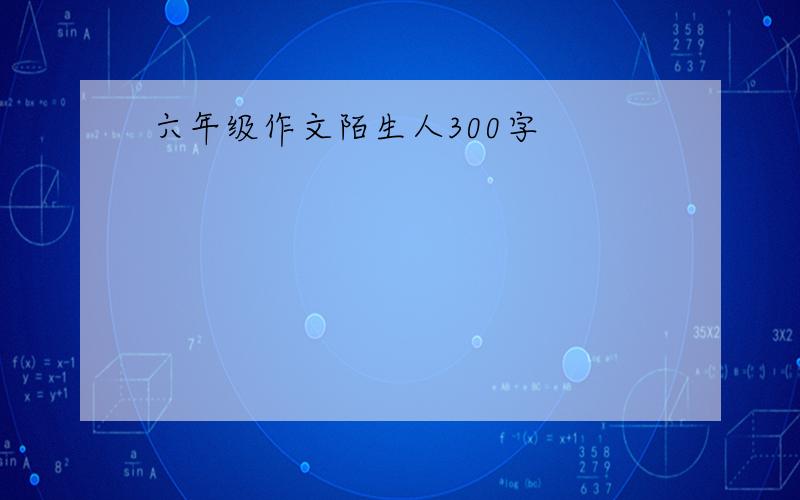 六年级作文陌生人300字