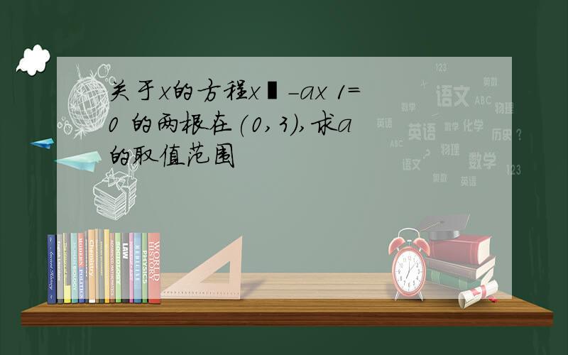 关于x的方程x²-ax 1=0 的两根在(0,3),求a的取值范围