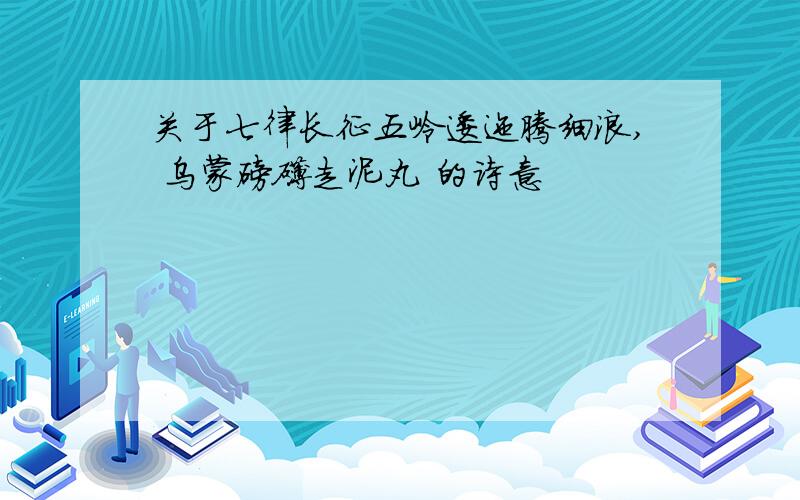 关于七律长征五岭逶迤腾细浪, 乌蒙磅礴走泥丸 的诗意