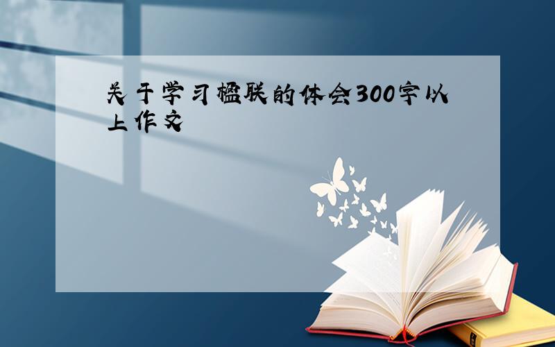 关于学习楹联的体会300字以上作文