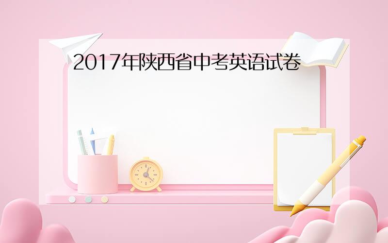 2017年陕西省中考英语试卷