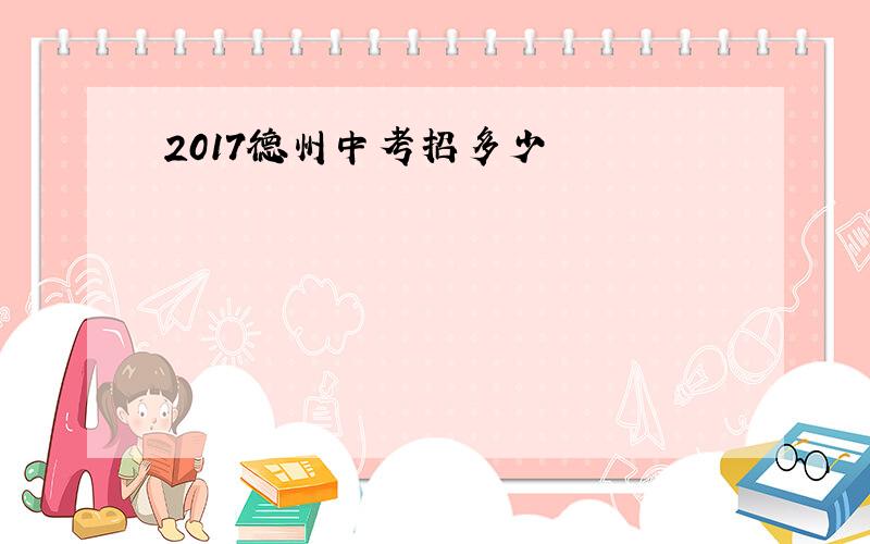 2017德州中考招多少