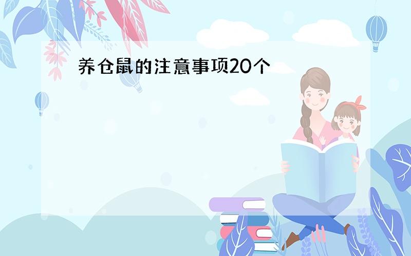 养仓鼠的注意事项20个