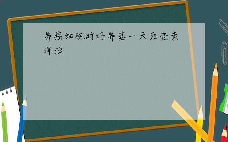 养癌细胞时培养基一天后变黄 浑浊