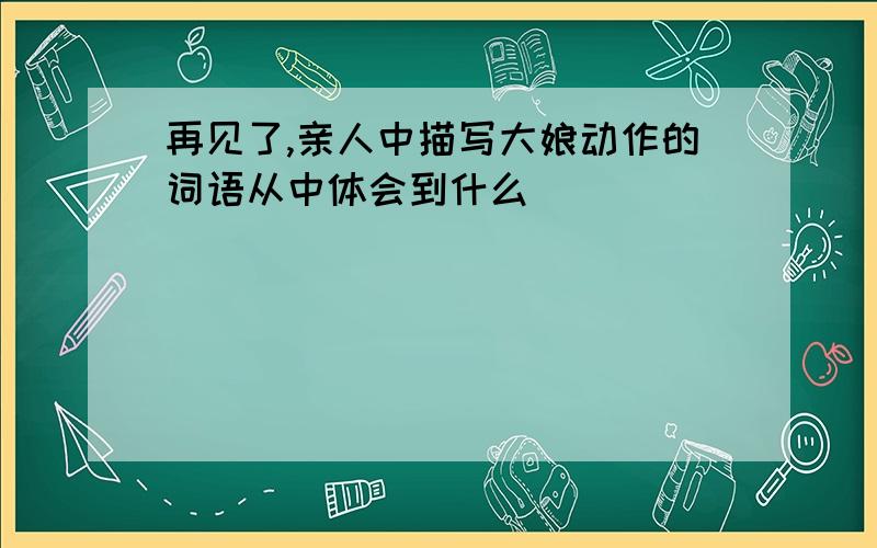 再见了,亲人中描写大娘动作的词语从中体会到什么