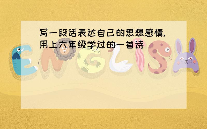 写一段话表达自己的思想感情,用上六年级学过的一首诗