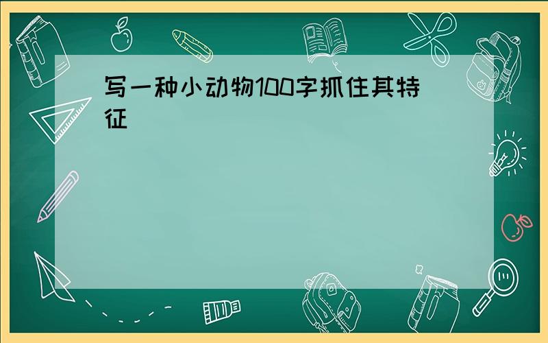 写一种小动物100字抓住其特征