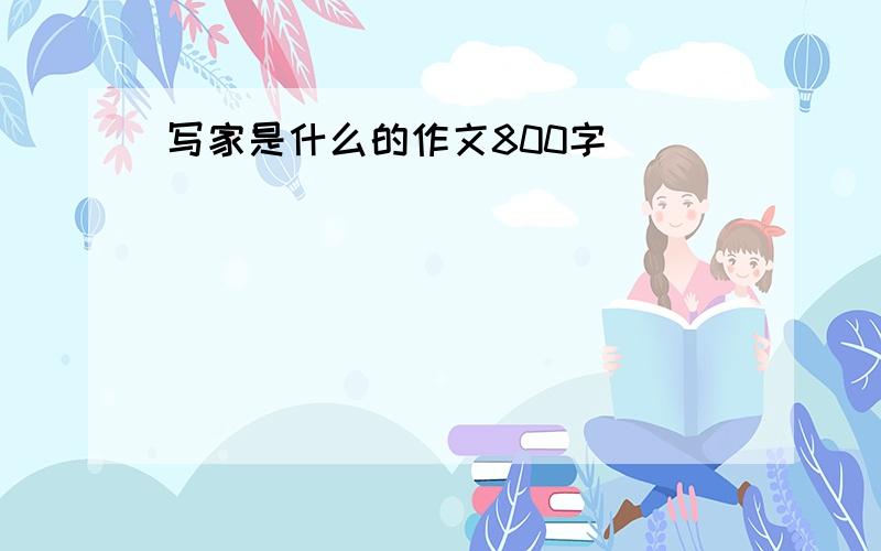 写家是什么的作文800字