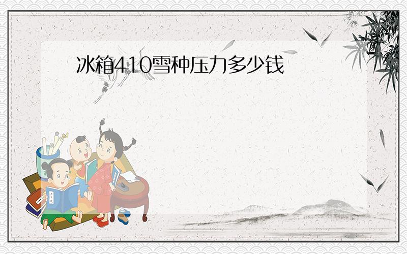 冰箱410雪种压力多少钱