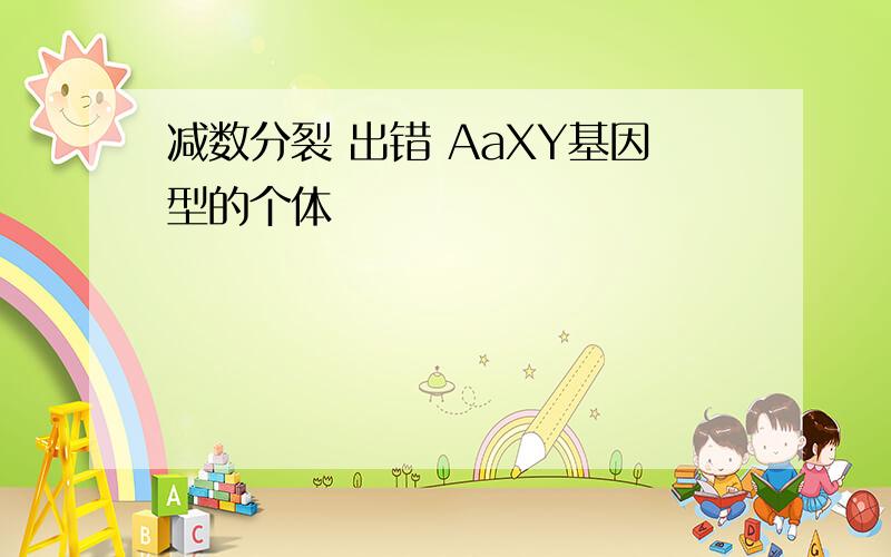 减数分裂 出错 AaXY基因型的个体