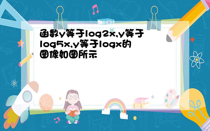 函数y等于log2x,y等于log5x,y等于logx的图像如图所示