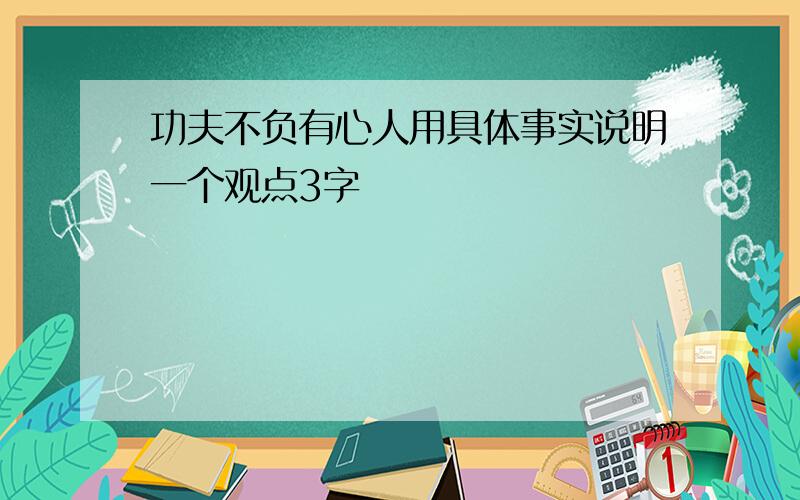 功夫不负有心人用具体事实说明一个观点3字