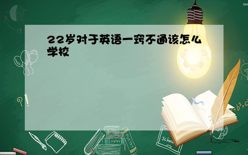 22岁对于英语一窍不通该怎么学校