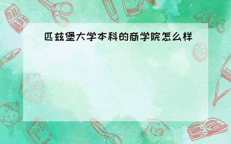 匹兹堡大学本科的商学院怎么样