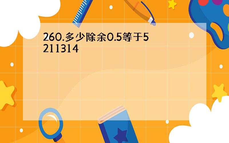 260.多少除余0.5等于5211314