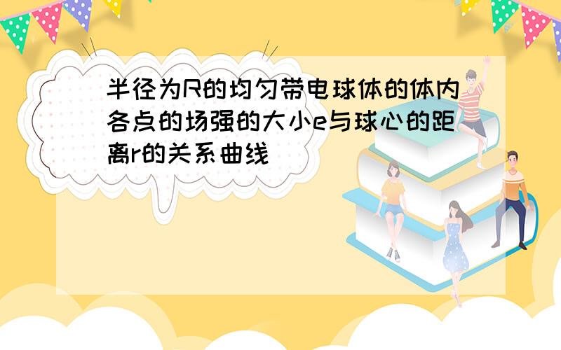 半径为R的均匀带电球体的体内各点的场强的大小e与球心的距离r的关系曲线