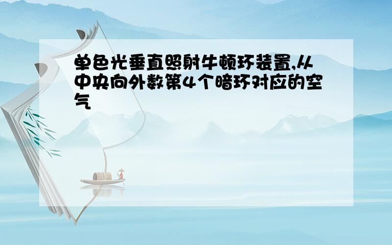 单色光垂直照射牛顿环装置,从中央向外数第4个暗环对应的空气