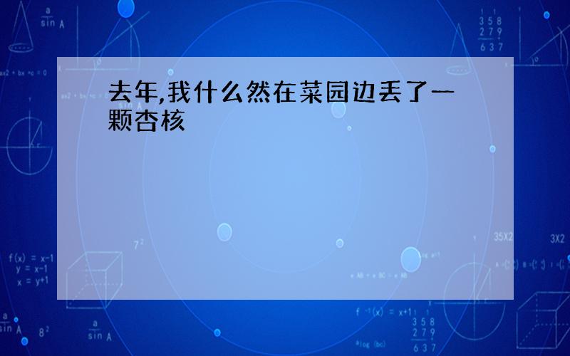 去年,我什么然在菜园边丢了一颗杏核