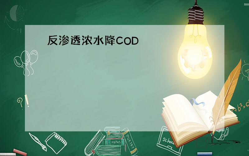 反渗透浓水降COD