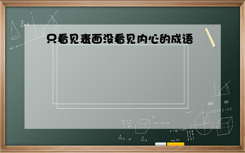 只看见表面没看见内心的成语