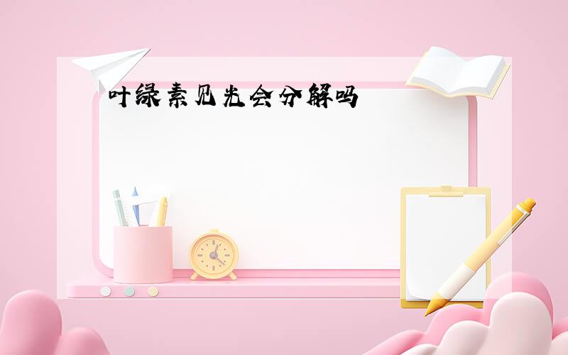 叶绿素见光会分解吗